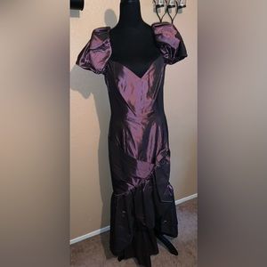 Beautiful custom made iridescent plum senior ball gown. One of a kind 1992.